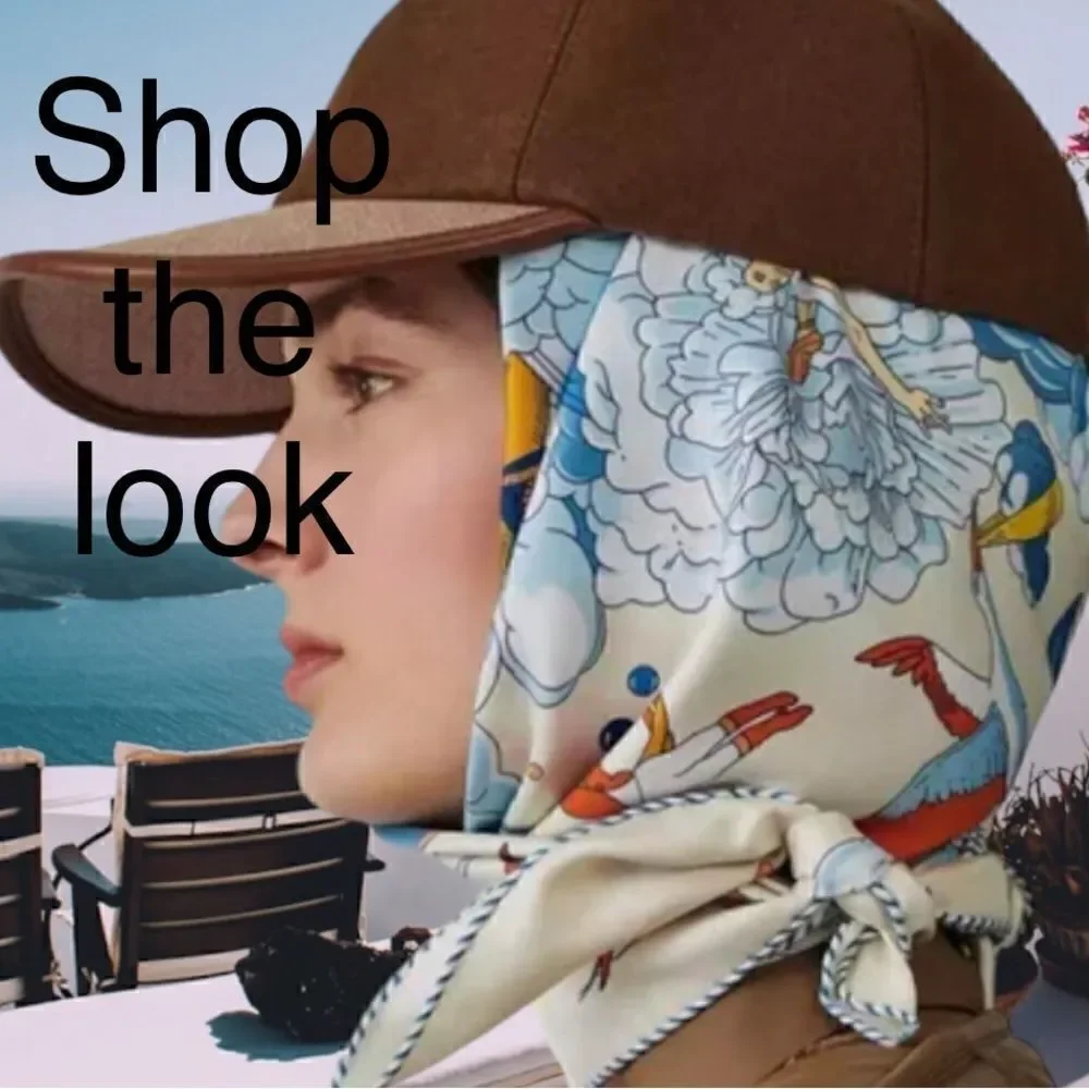 VINTAGE 100% SILK SCARF WITH STUNNING SCENES